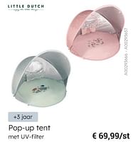Promoties Pop-up tent met uv-filter - Little Dutch - Geldig van 28/05/2024 tot 31/08/2024 bij De Kinderplaneet