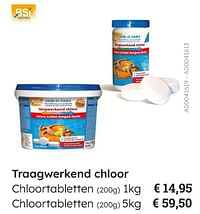 Traagwerkend chloor chloortabletten-BSI