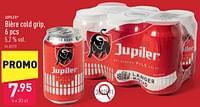 Promotions Bière cold grip - Jupiler - Valide de 14/06/2024 à 16/06/2024 chez Aldi