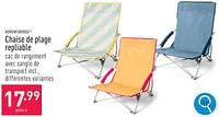 Promotions Chaise de plage repliable - Adventuridge - Valide de 12/06/2024 à 16/06/2024 chez Aldi