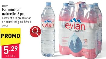 Promotions Eau minérale naturelle - Evian - Valide de 14/06/2024 à 16/06/2024 chez Aldi