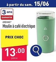 Promotions Moulin à café électrique - Ambiano - Valide de 10/06/2024 à 16/06/2024 chez Aldi