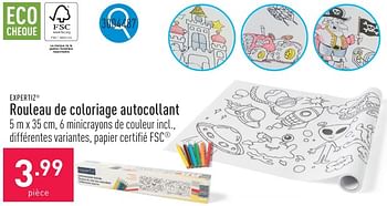 Promotions Rouleau de coloriage autocollant - Expertiz - Valide de 12/06/2024 à 16/06/2024 chez Aldi