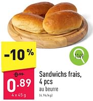 Promotions Sandwichs frais - Produit maison - Aldi - Valide de 10/06/2024 à 16/06/2024 chez Aldi