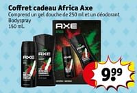 Promotions Coffret cadeau africa axe - Axe - Valide de 04/06/2024 à 09/06/2024 chez Kruidvat