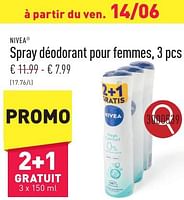Promotions Spray déodorant pour femmes - Nivea - Valide de 10/06/2024 à 16/06/2024 chez Aldi