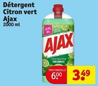 Promotions Détergent citron vert ajax - Ajax - Valide de 04/06/2024 à 09/06/2024 chez Kruidvat