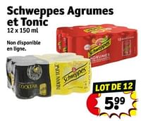 Promotions Schweppes agrumes et tonic - Schweppes - Valide de 04/06/2024 à 09/06/2024 chez Kruidvat