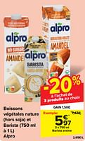 Promotions Boissons végétales nature et barista alpro - Alpro - Valide de 05/06/2024 à 11/06/2024 chez Carrefour