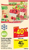 Promotions Fruits surgelés carrefour bio fraises - Produit maison - Carrefour  - Valide de 05/06/2024 à 11/06/2024 chez Carrefour