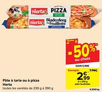 Promotions Pâte feuilletée - Herta - Valide de 05/06/2024 à 11/06/2024 chez Carrefour
