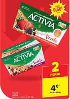 Promotions Yaourt activia - Danone - Valide de 05/06/2024 à 11/06/2024 chez Carrefour
