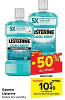 Promotions Bain de bouche cool mint - Listerine - Valide de 05/06/2024 à 11/06/2024 chez Carrefour