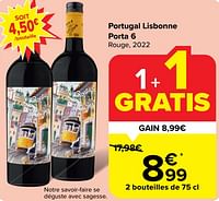 Promotions Portugal lisbonne porta 6 rouge - Vins rouges - Valide de 05/06/2024 à 11/06/2024 chez Carrefour