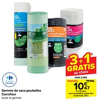 Promotions Sacs-poubelles hauts lien coulissant - Produit maison - Carrefour  - Valide de 05/06/2024 à 11/06/2024 chez Carrefour