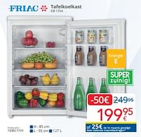 Promoties Friac tafelkoelkast co 1724 - Friac - Geldig van 01/06/2024 tot 30/06/2024 bij Eldi