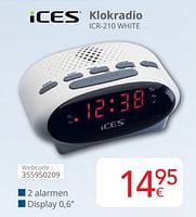 Promoties Ices klokradio icr-210 white - Ices - Geldig van 01/06/2024 tot 30/06/2024 bij Eldi