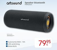 Promoties Artsound speaker bluetooth pwr02blk - Artsound - Geldig van 01/06/2024 tot 30/06/2024 bij Eldi