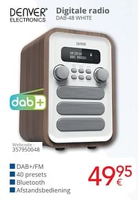 Denver electronics digitale radio dab-48 white-Denver Electronics