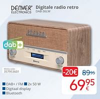Denver electronics digitale radio retro dab-36lw-Denver Electronics