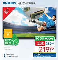 Promoties Philips led-tv 32’’-81 cm 32phs5507-12 - Philips - Geldig van 01/06/2024 tot 30/06/2024 bij Eldi