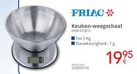 Promoties Friac keuken-weegschaal ekw-0100 x - Friac - Geldig van 01/06/2024 tot 30/06/2024 bij Eldi