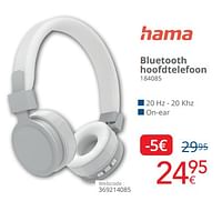 Promoties Hama bluetooth hoofdtelefoon 184085 - Hama - Geldig van 01/06/2024 tot 30/06/2024 bij Eldi