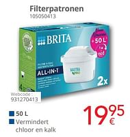 Promoties Brita filterpatronen 105050413 - Brita - Geldig van 01/06/2024 tot 30/06/2024 bij Eldi