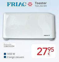 Promoties Friac toaster toa 204 wh - Friac - Geldig van 01/06/2024 tot 30/06/2024 bij Eldi