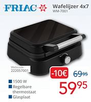 Promoties Friac wafelijzer 4x7 wm-7001 - Friac - Geldig van 01/06/2024 tot 30/06/2024 bij Eldi