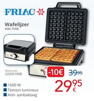 Promoties Friac wafelijzer wm-7008 - Friac - Geldig van 01/06/2024 tot 30/06/2024 bij Eldi