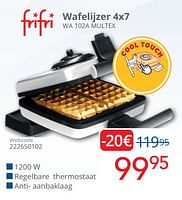 Promoties Frifri wafelijzer 4x7 wa 102a multex - FriFri - Geldig van 01/06/2024 tot 30/06/2024 bij Eldi