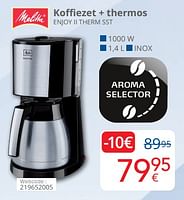 Promoties Melitta koffiezet + thermos enjoy ii therm sst - Melitta - Geldig van 01/06/2024 tot 30/06/2024 bij Eldi