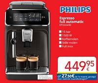 Promoties Philips espresso full automatic ep3324-40 - Philips - Geldig van 01/06/2024 tot 30/06/2024 bij Eldi