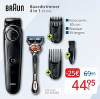 Promoties Braun baardtrimmer 4 in 1 bt3242 - Braun - Geldig van 01/06/2024 tot 30/06/2024 bij Eldi