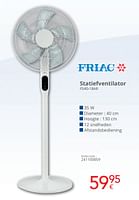 Promoties Friac statiefventilator fs40-18ar - Friac - Geldig van 01/06/2024 tot 30/06/2024 bij Eldi