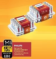 Promoties Set van 24 alkaline batterijen powerlife - Philips - Geldig van 04/06/2024 tot 17/06/2024 bij Cora