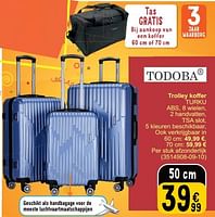Promoties Trolley koffer turku abs - Todoba - Geldig van 04/06/2024 tot 17/06/2024 bij Cora
