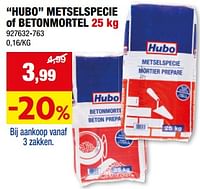 Promoties Hubo metselspecie of betonmortel - Huismerk - Hubo  - Geldig van 05/06/2024 tot 16/06/2024 bij Hubo