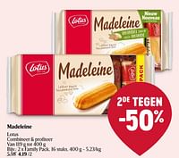 Promoties Madeleine lotus family pack - Lotus Bakeries - Geldig van 06/06/2024 tot 12/06/2024 bij Delhaize