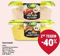 Promoties Smeersalade délio kip curry - Delio - Geldig van 06/06/2024 tot 12/06/2024 bij Delhaize