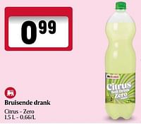 Promoties Bruisende drank citrus - zero - Huismerk - Delhaize - Geldig van 06/06/2024 tot 12/06/2024 bij Delhaize