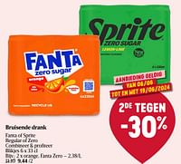 Promoties Bruisende drank orange, fanta zero - Fanta - Geldig van 06/06/2024 tot 12/06/2024 bij Delhaize