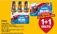 Promoties Pilsbier jupiler blue - Jupiler - Geldig van 06/06/2024 tot 12/06/2024 bij Delhaize