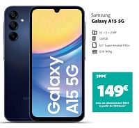 Promotions Samsung galaxy a15 5g - Samsung - Valide de 03/06/2024 à 01/07/2024 chez Base
