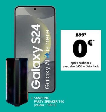 Promotions Samsung galaxy s24 - Samsung - Valide de 03/06/2024 à 01/07/2024 chez Base