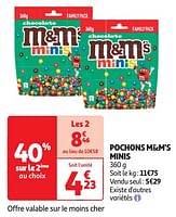 Promoties Pochons m+m`s minis - M&M 's - Geldig van 04/06/2024 tot 16/06/2024 bij Auchan