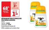 Promoties Déodorant bille vanille de polynésie ushuaïa - Ushuaia - Geldig van 04/06/2024 tot 16/06/2024 bij Auchan