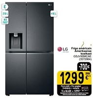 Promotions Lg frigo américain amerikaanse koelkast gsjv90mcae - LG - Valide de 04/06/2024 à 17/06/2024 chez Cora