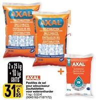 Promotions Pastilles de sel pour adoucisseur zouttabletten voor waterontharder - Axal - Valide de 04/06/2024 à 17/06/2024 chez Cora